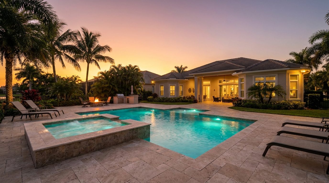 Custom swimming pool built by Pool Perfection