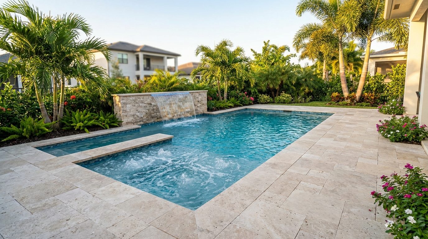 Custom swimming pool built by Pool Perfection